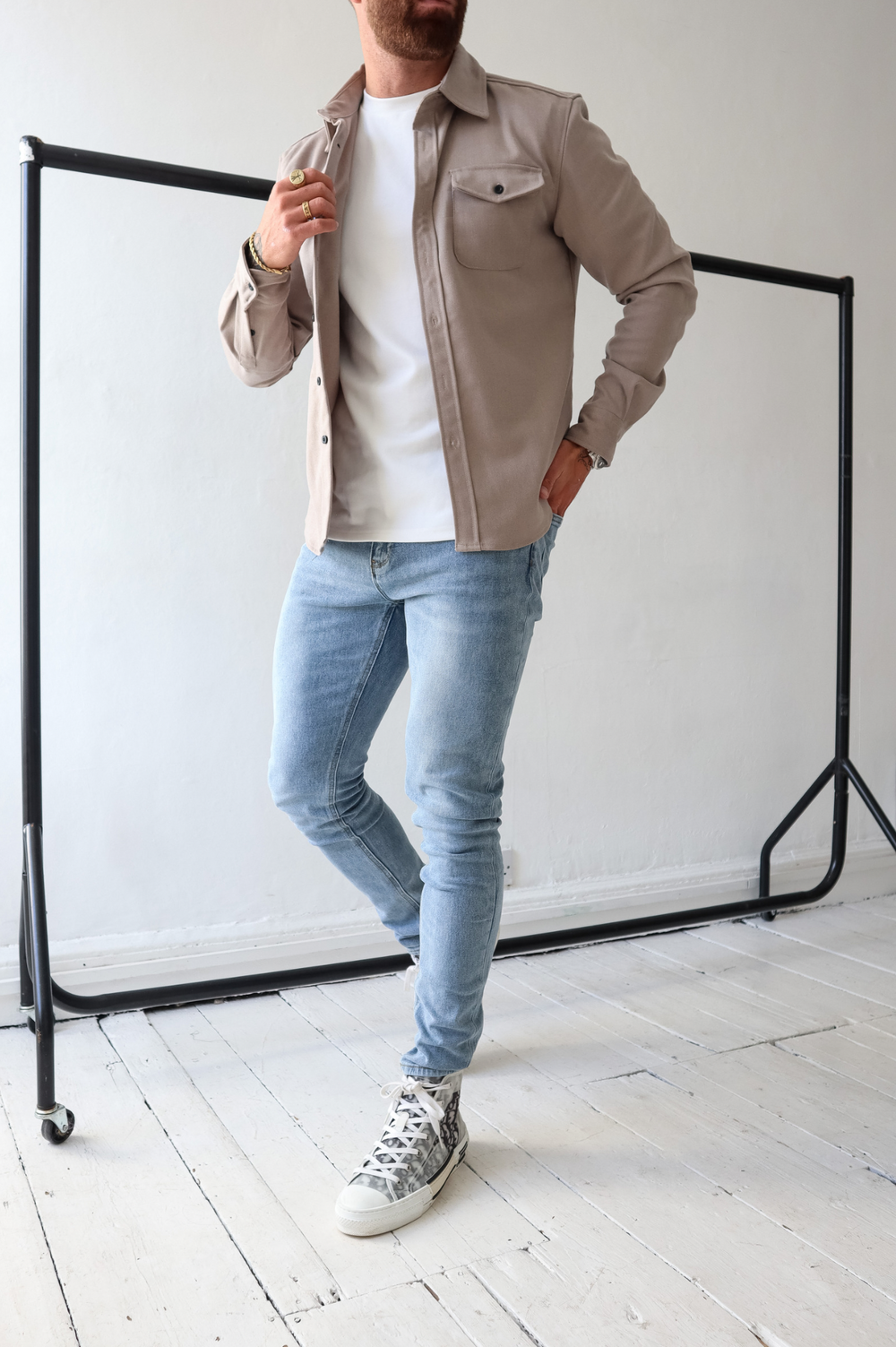 Giel - Casual overshirt met capuchon voor heren