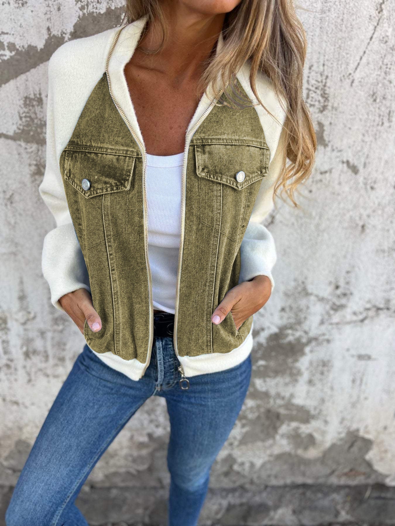 Fenna - Stijlvolle denim jacket met capuchon voor dames
