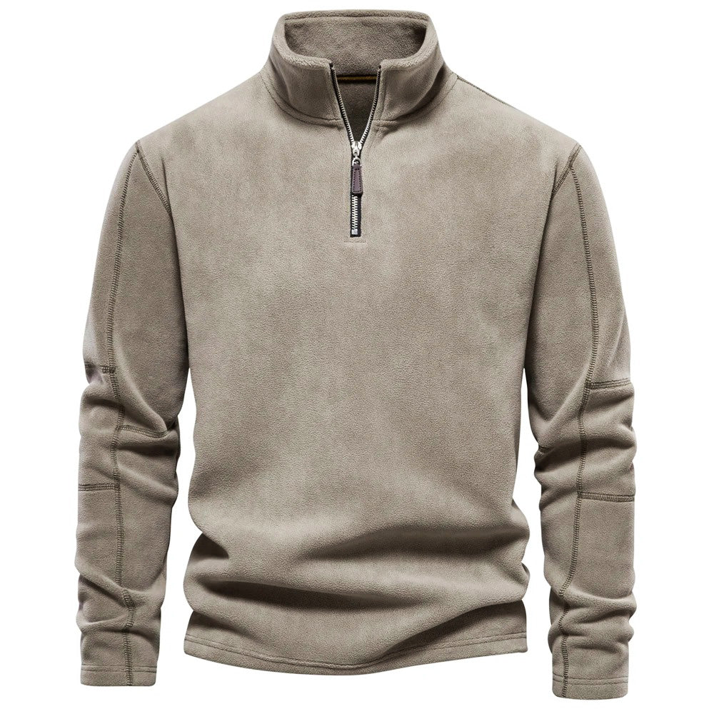 Giel - Gebreide half-zip trui met opstaande kraag voor heren