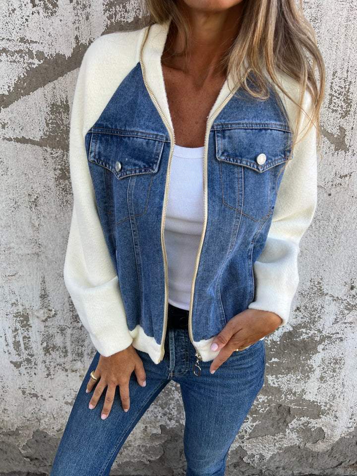 Fenna - Stijlvolle denim jacket met capuchon voor dames