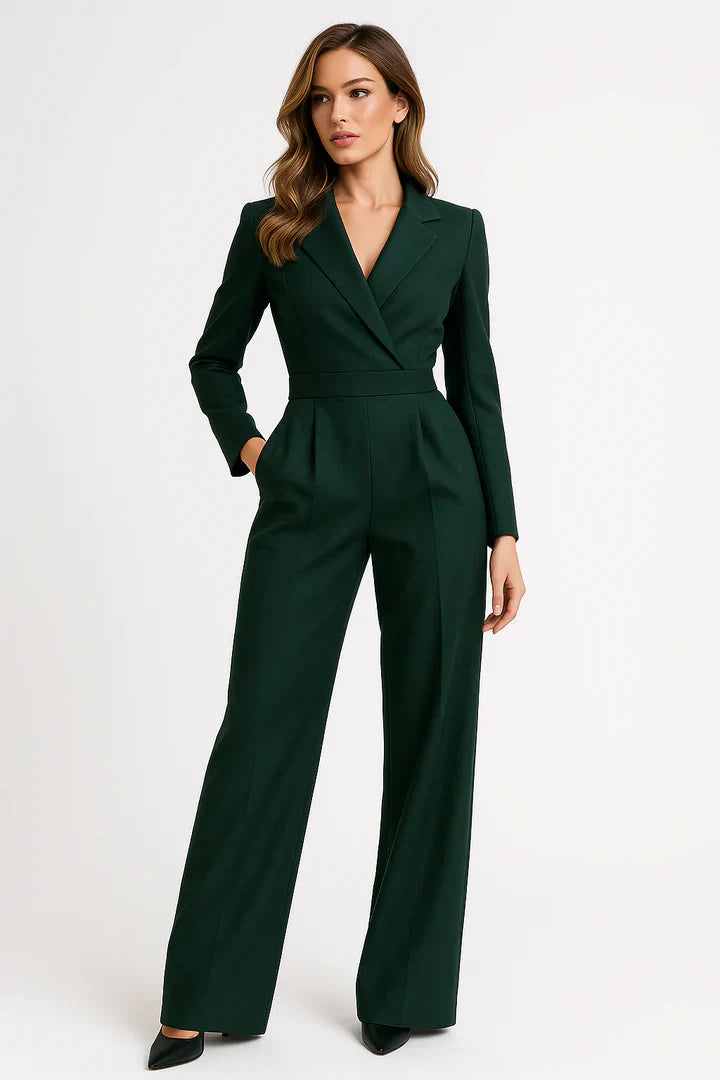 Lieke - Stijlvolle blazer jumpsuit met wijde pijpen voor dames