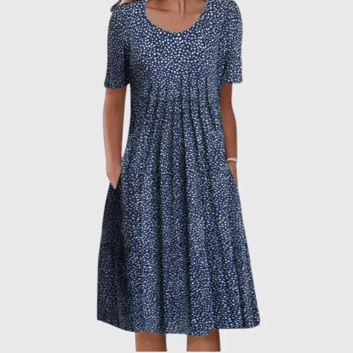Iris - Elegante losvallende jurk met bloemenprint voor dames Back