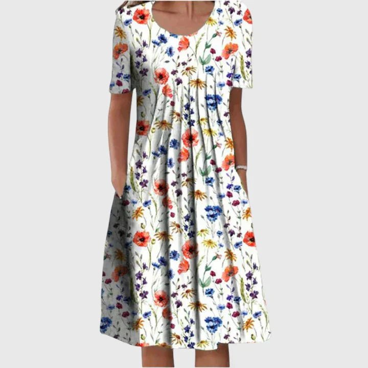 Iris - Elegante losvallende jurk met bloemenprint voor dames Hero