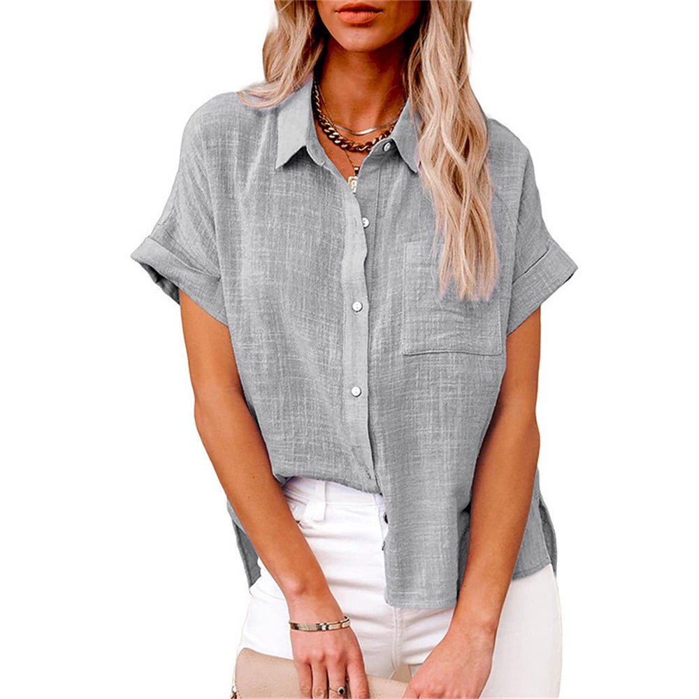 Iris - Luchtige linnen blouse met omgeslagen mouwen voor dames Lifestyle