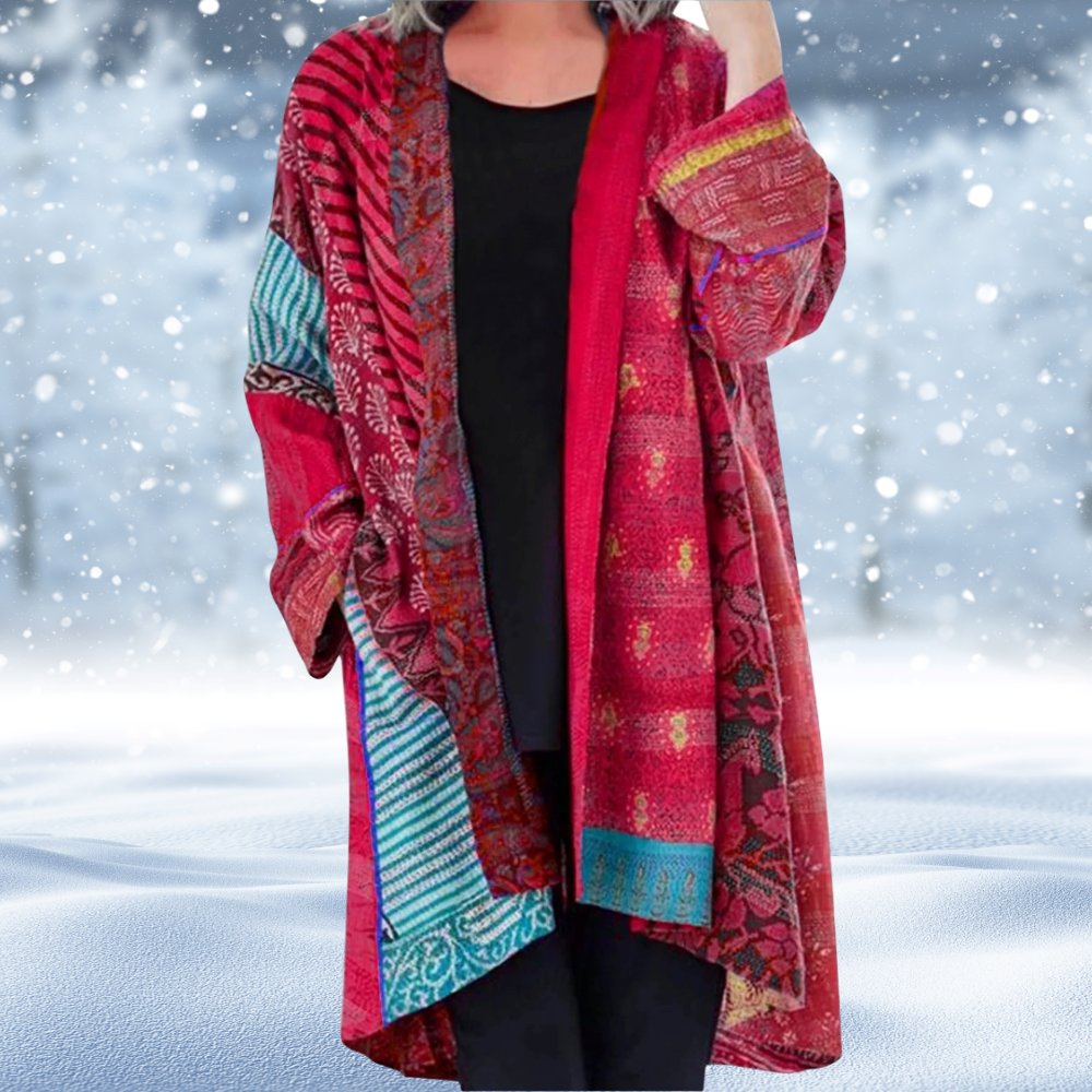 Jolien - Vintage gebreid vest voor dames Detail