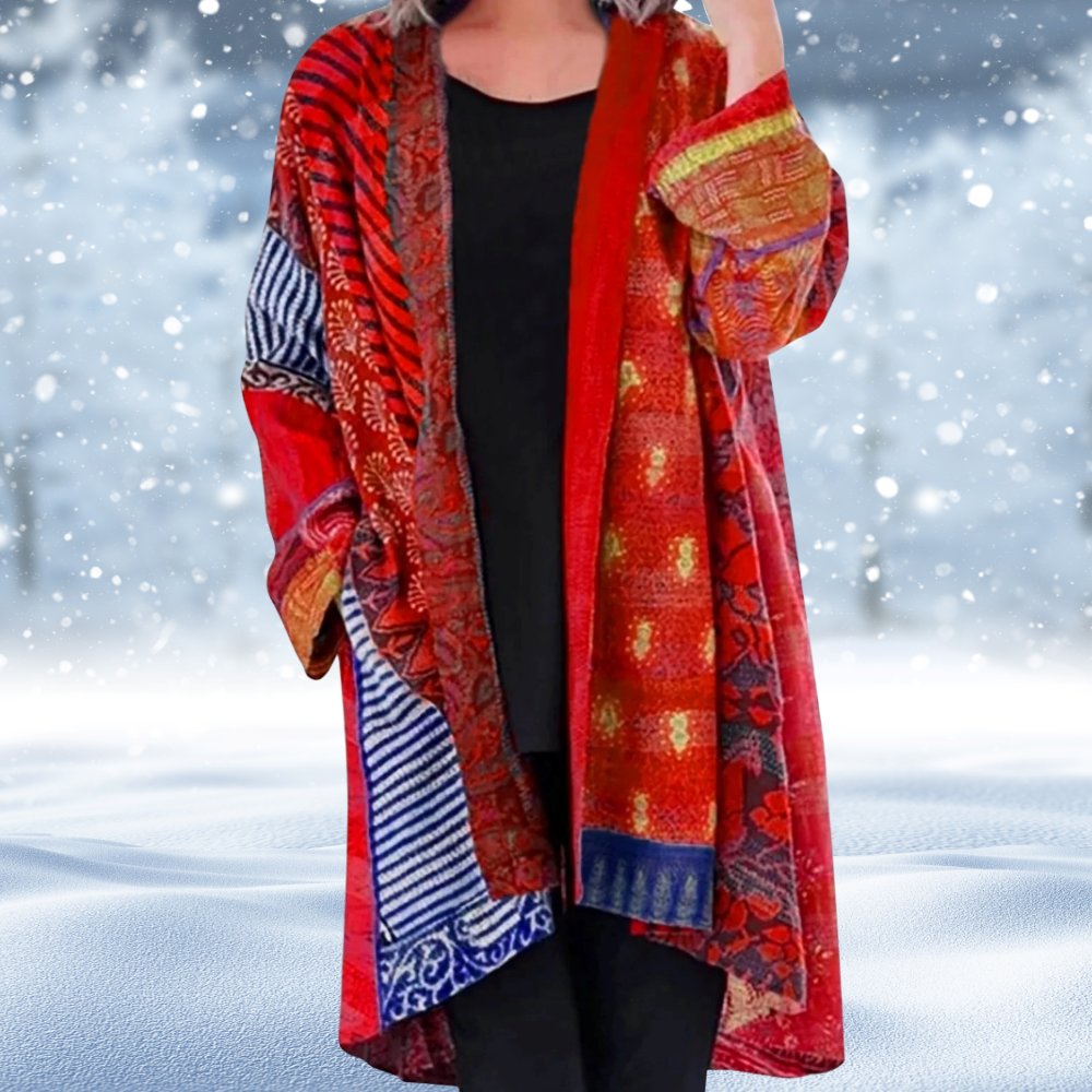 Jolien - Vintage gebreid vest voor dames Side