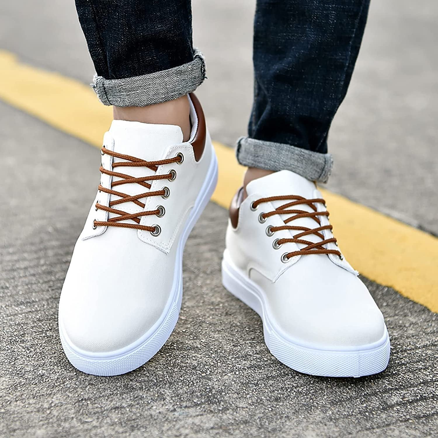 Joris - Stoere canvas sneakers met witte zool voor heren Close Up