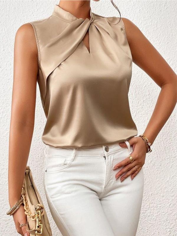 Lieke - Elegante mouwloze top met halsdetail voor dames