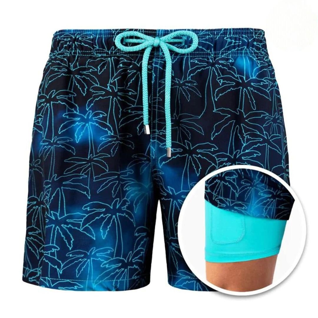 Lars - Sneldrogend zwemshort met tropische print voor heren Detail