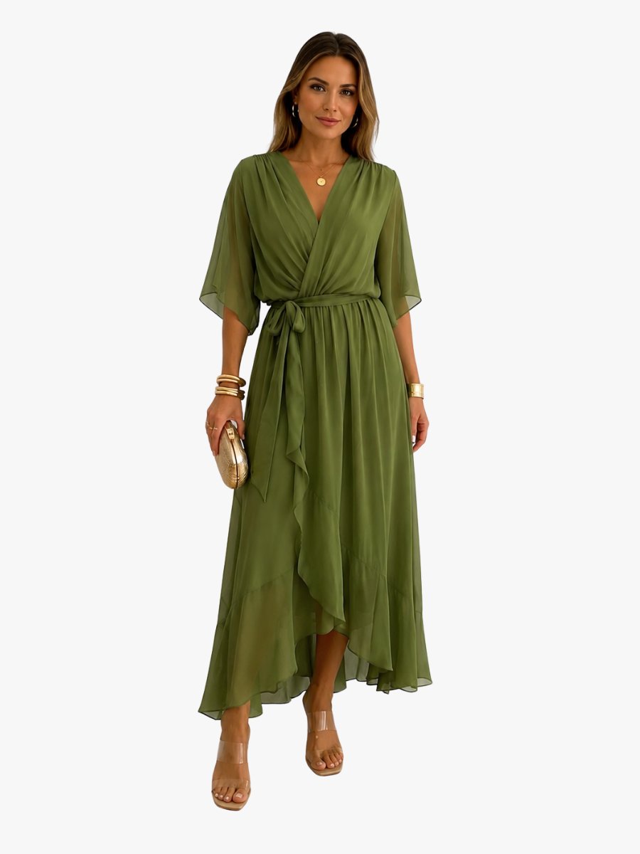 Lieke - Elegante chiffon vouwjurk voor dames Hero