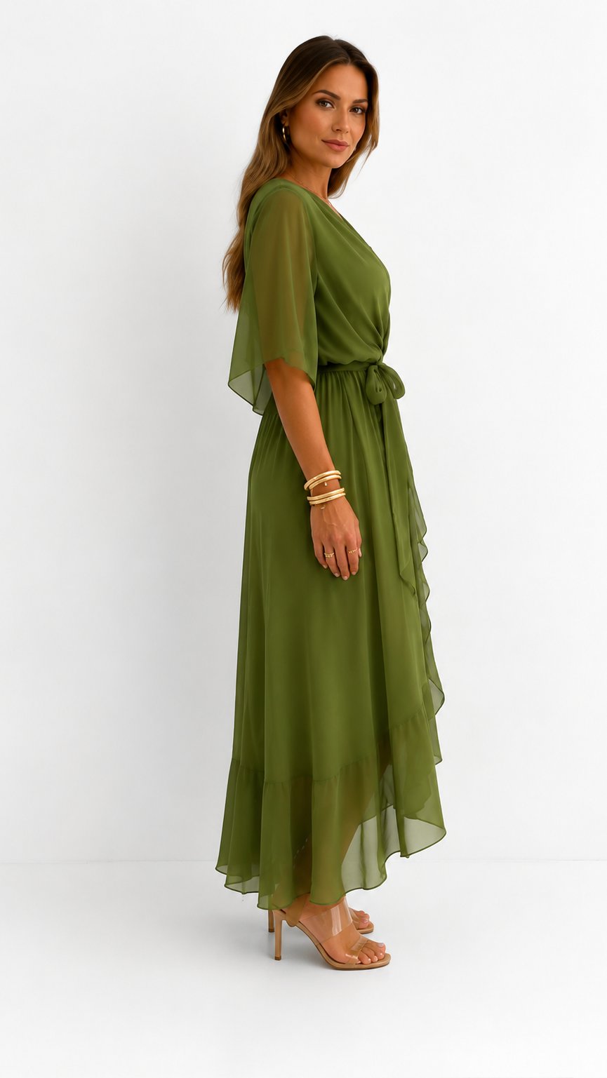 Lieke - Elegante chiffon vouwjurk voor dames View 11
