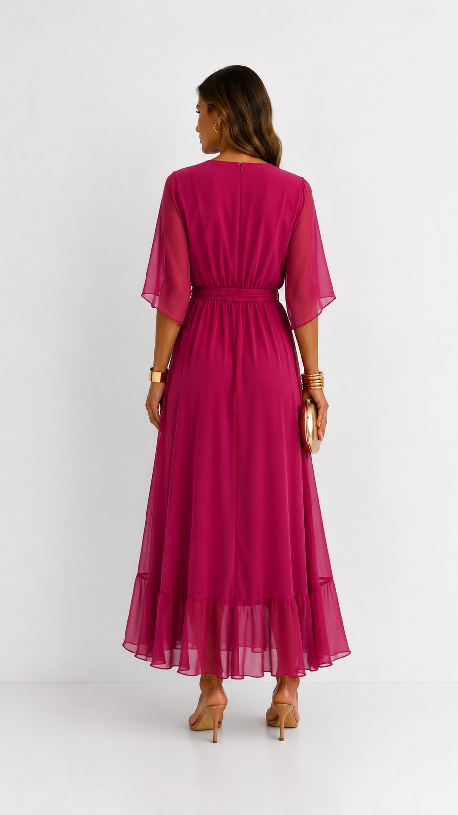Lieke - Elegante chiffon vouwjurk voor dames View 22