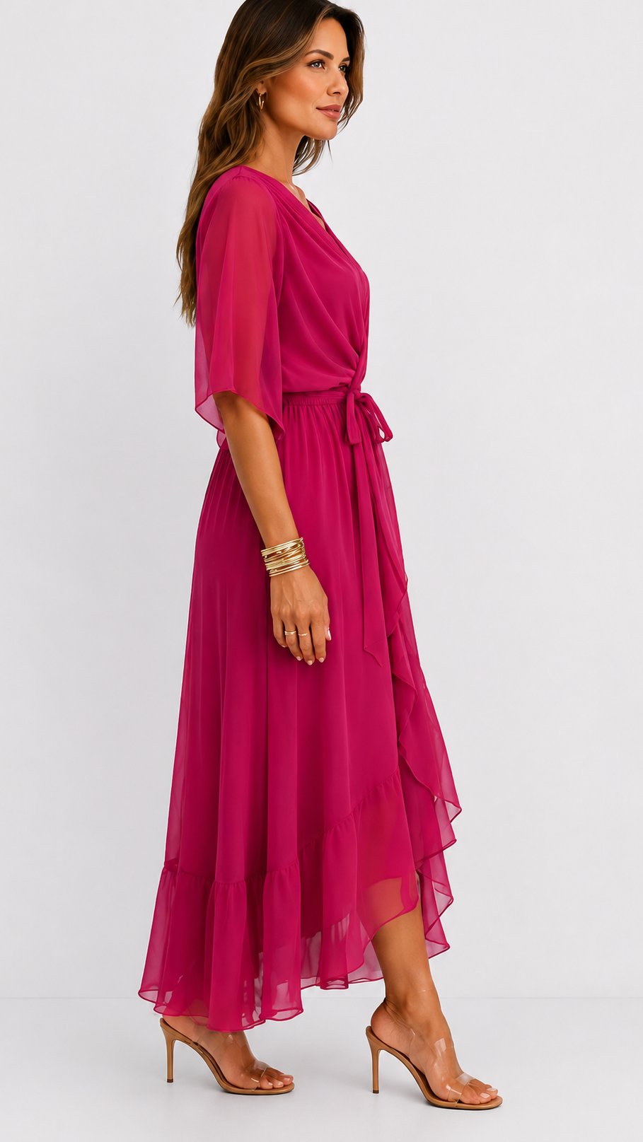 Lieke - Elegante chiffon vouwjurk voor dames View 24