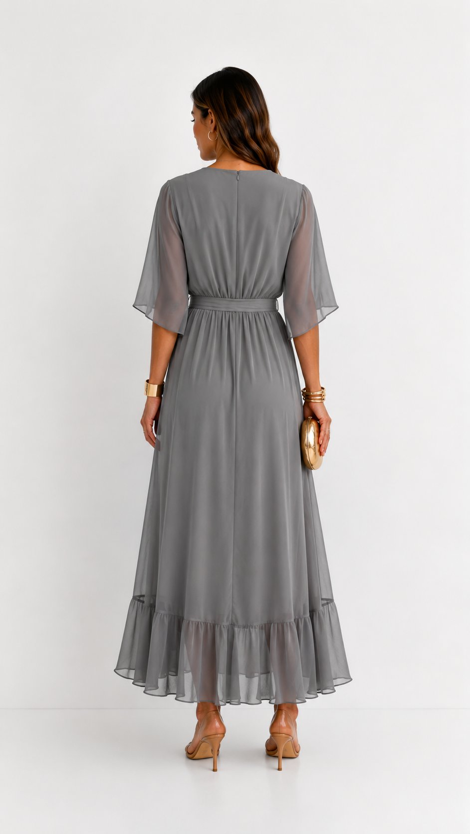 Lieke - Elegante chiffon vouwjurk voor dames View 27