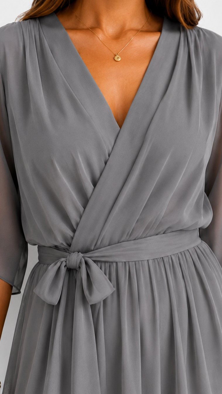 Lieke - Elegante chiffon vouwjurk voor dames View 28