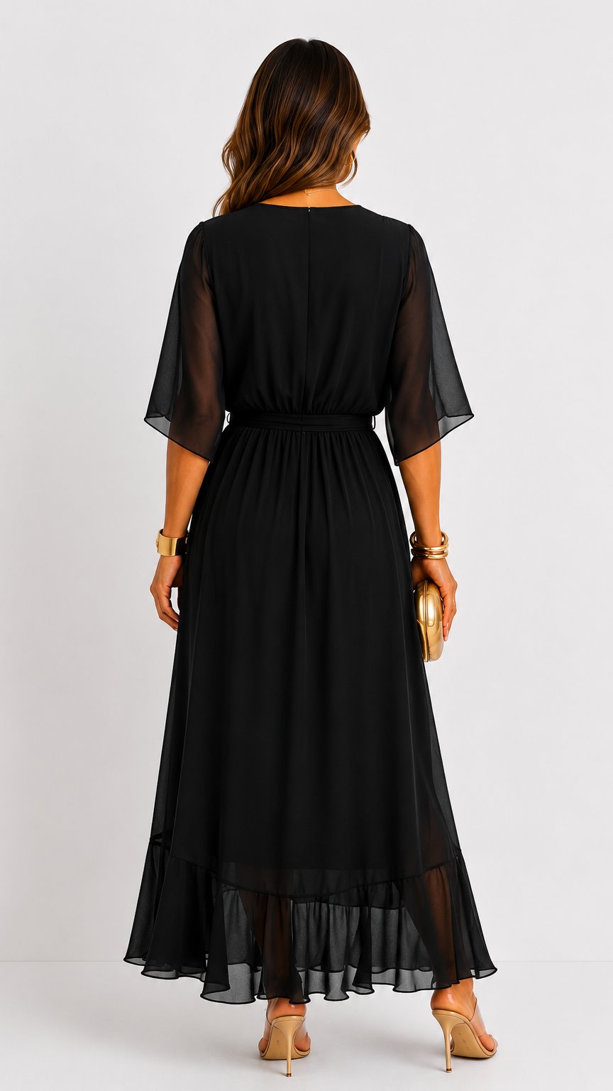 Lieke - Elegante chiffon vouwjurk voor dames View 30