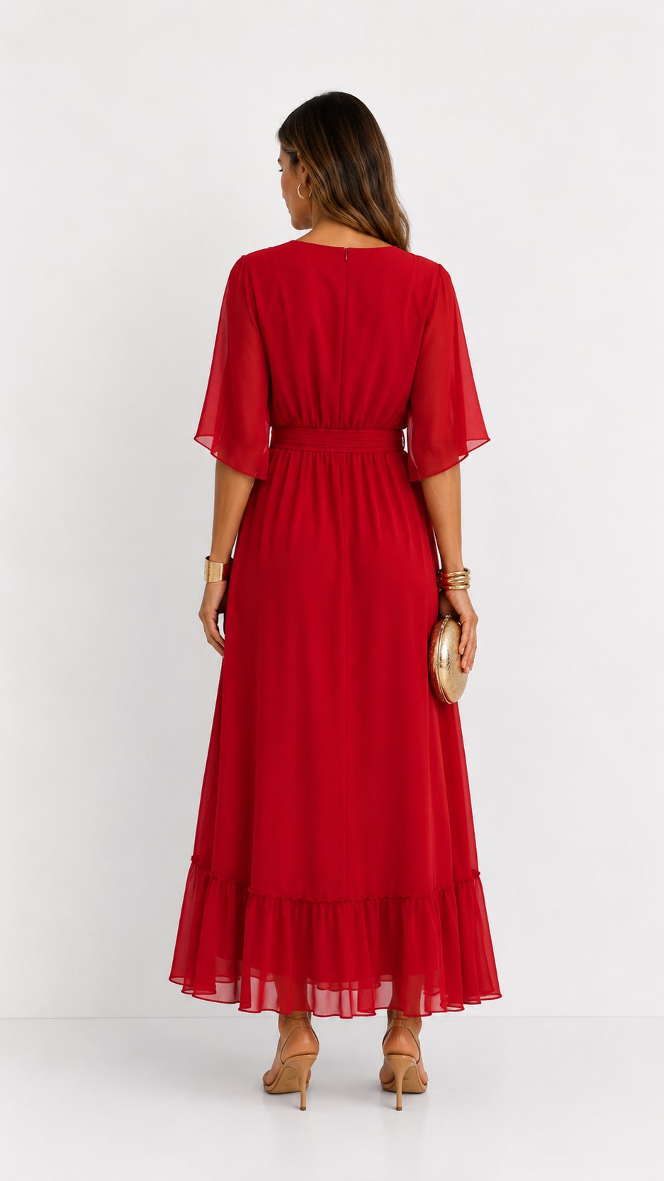 Lieke - Elegante chiffon vouwjurk voor dames View 35