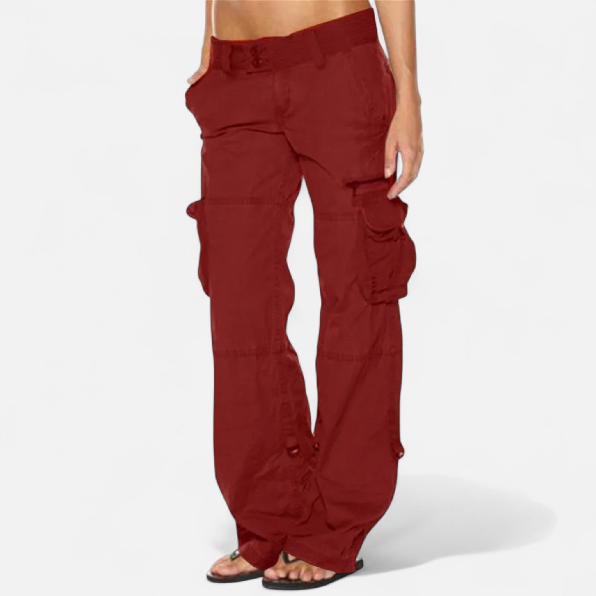 Loes - Relaxed cargo broek met rechte pijpen voor dames Detail