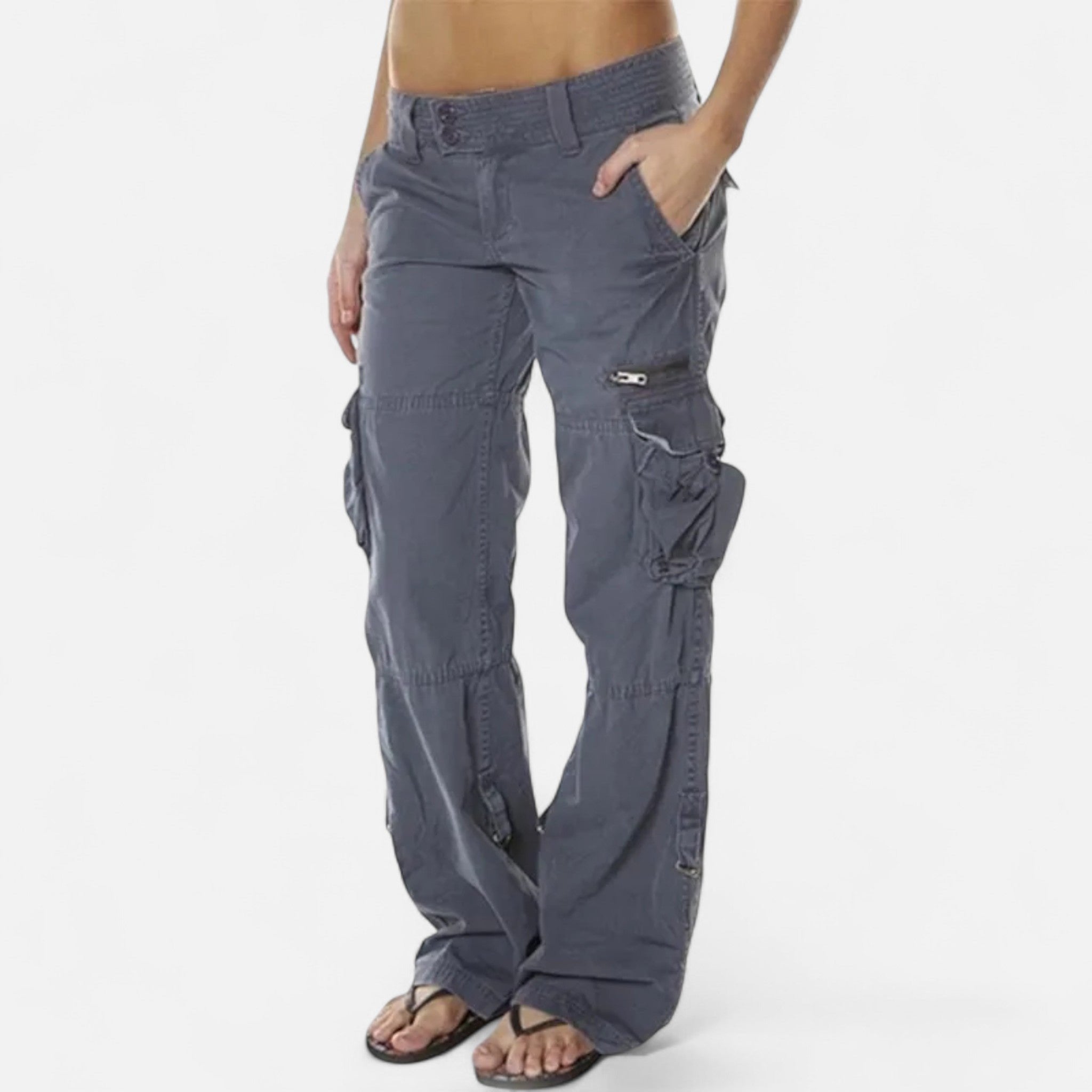 Loes - Relaxed cargo broek met rechte pijpen voor dames Side