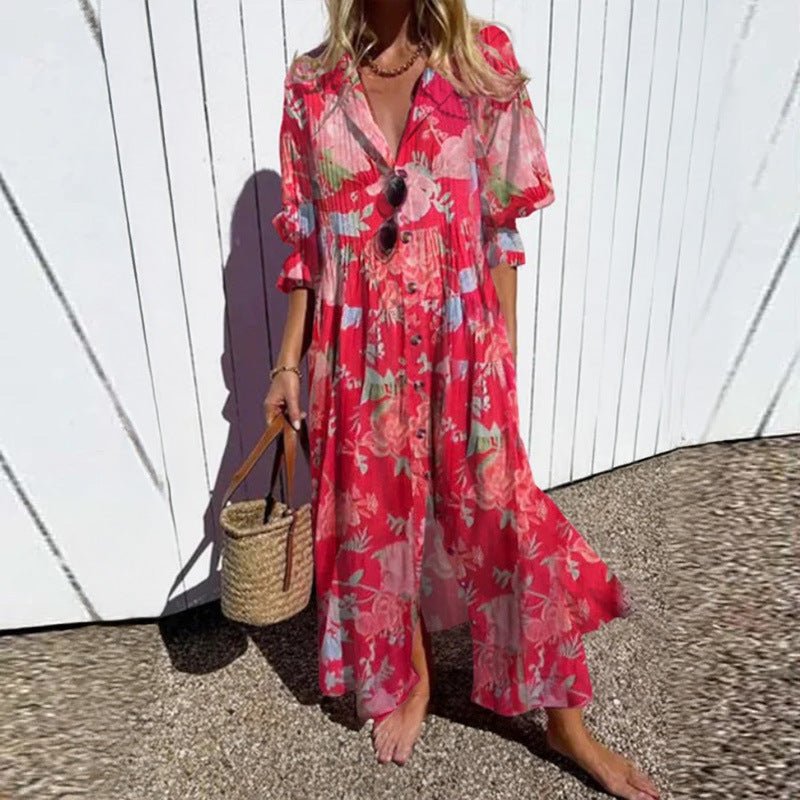 Lotte - Minimalistische vloeiende maxi-jurk voor dames Full
