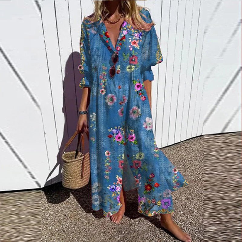 Lotte - Minimalistische vloeiende maxi-jurk voor dames View 12