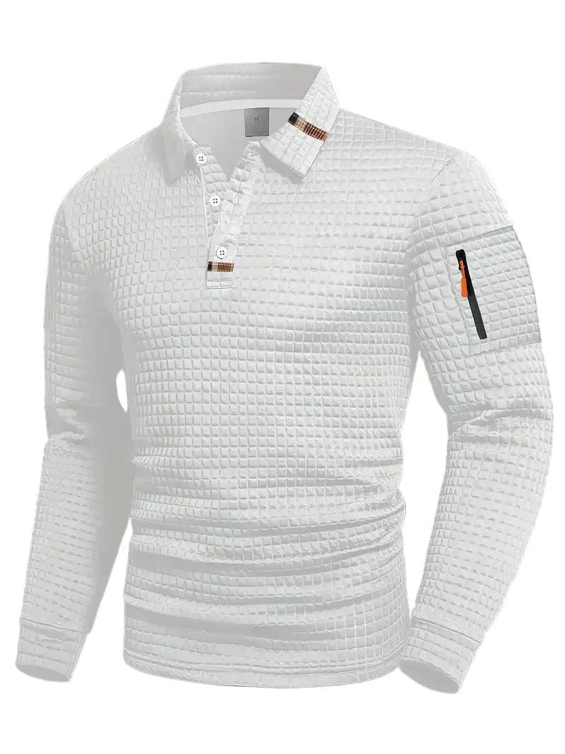 Luuk - Casual longsleeve polo voor heren Back