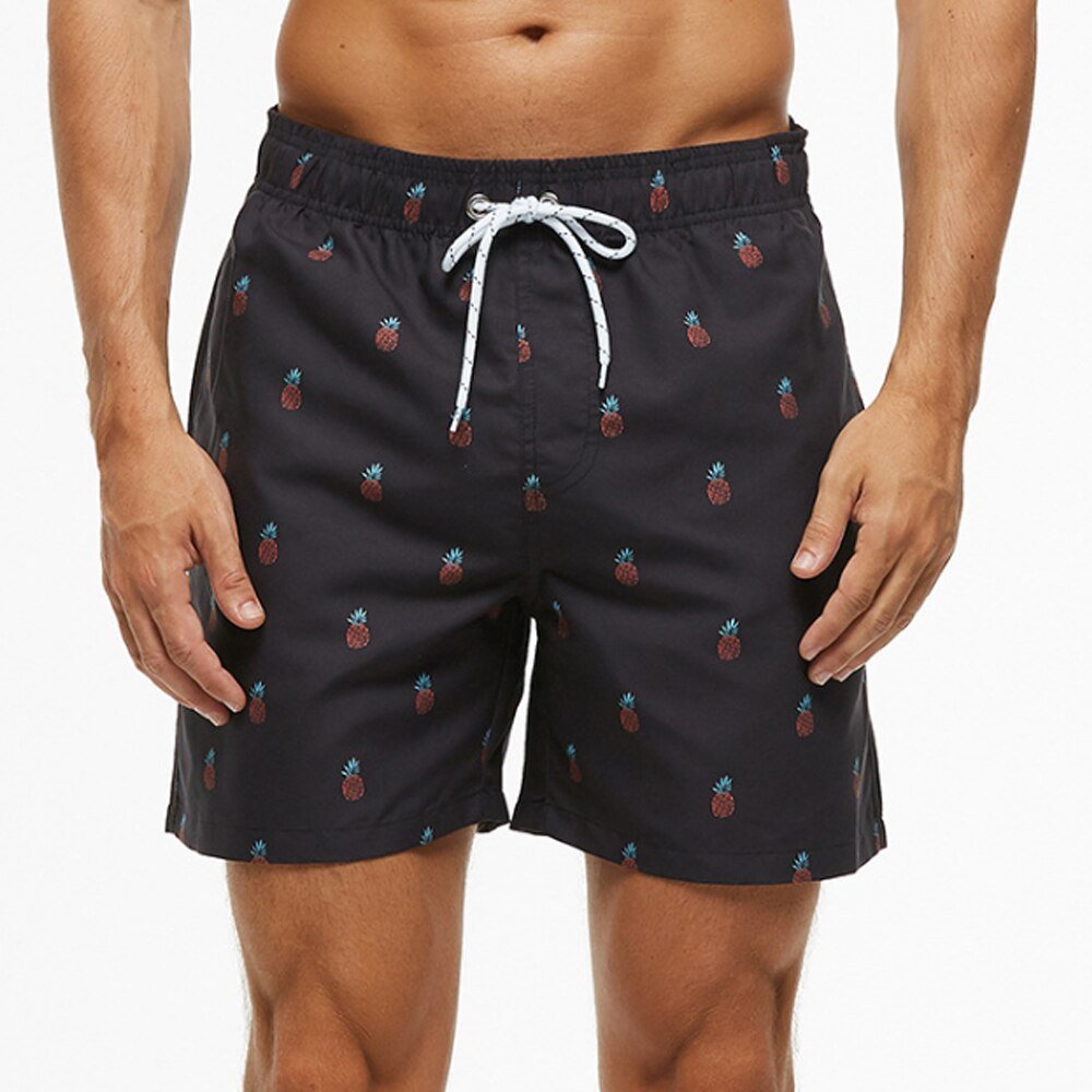 Luuk - Sneldrogende zomerse zwembroek met bananenprint voor heren Back