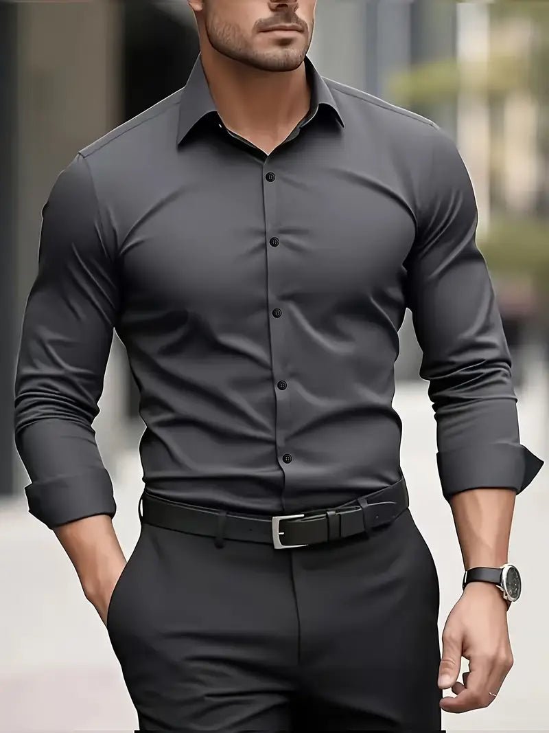 Maarten - Ademend slim fit overhemd met lange mouwen voor heren Lifestyle