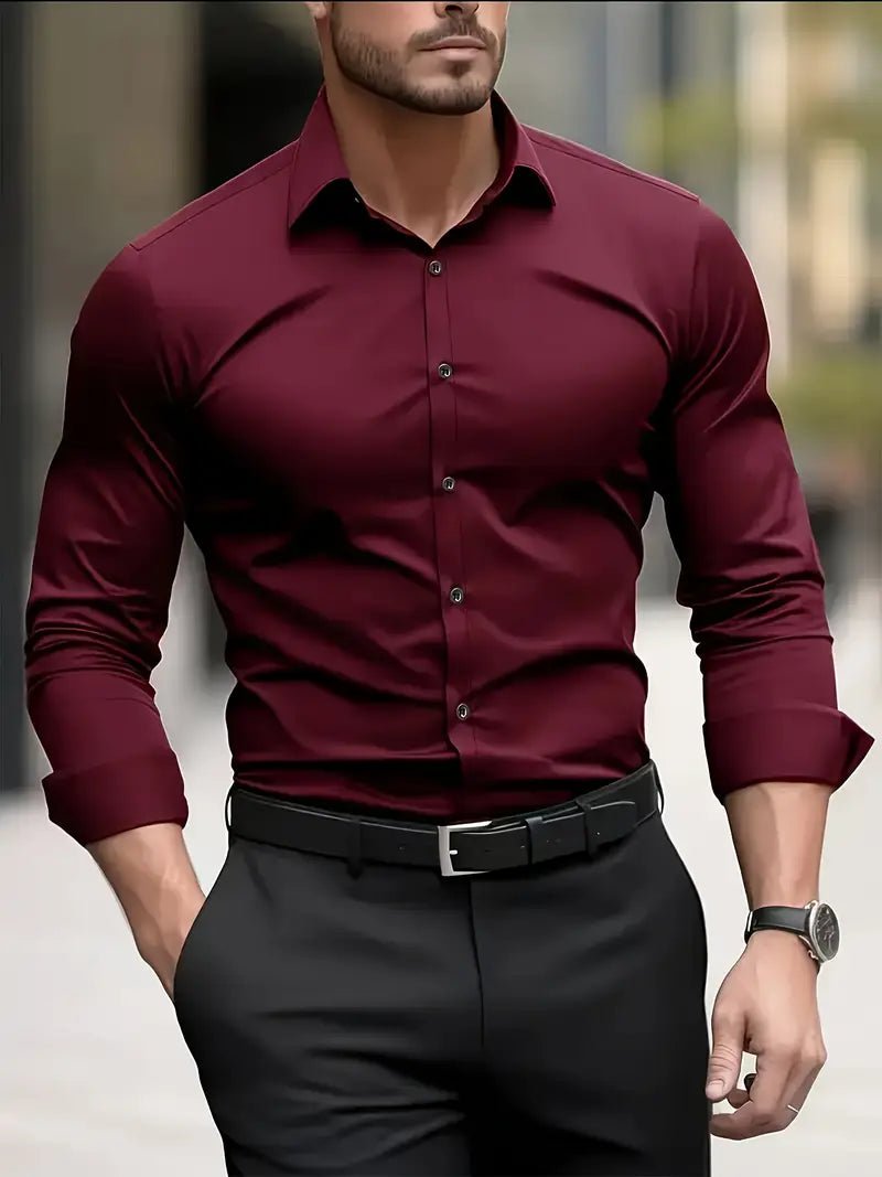 Maarten - Ademend slim fit overhemd met lange mouwen voor heren Side