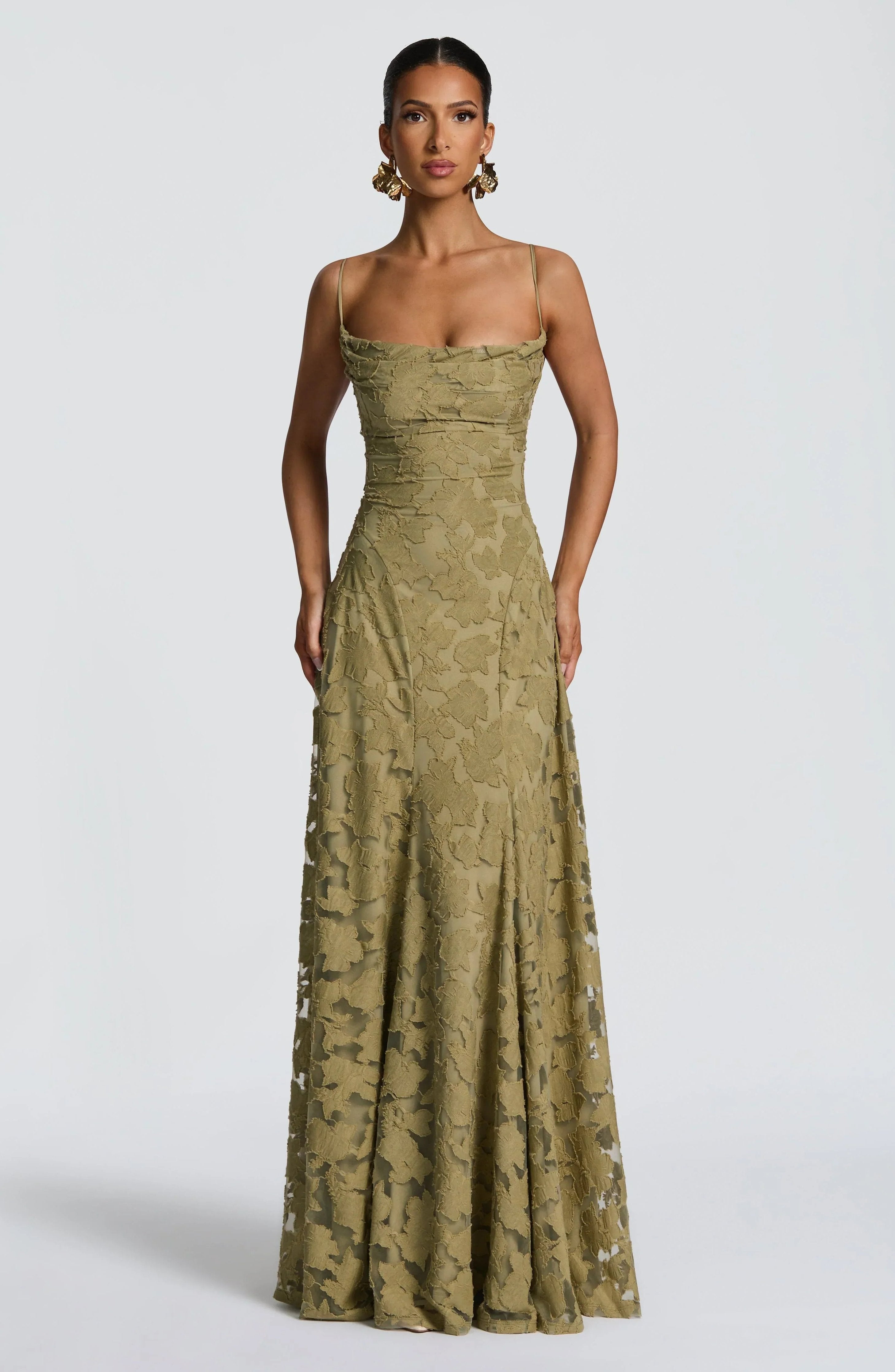 Maren - Elegante maxi jurk met open rug voor dames Back