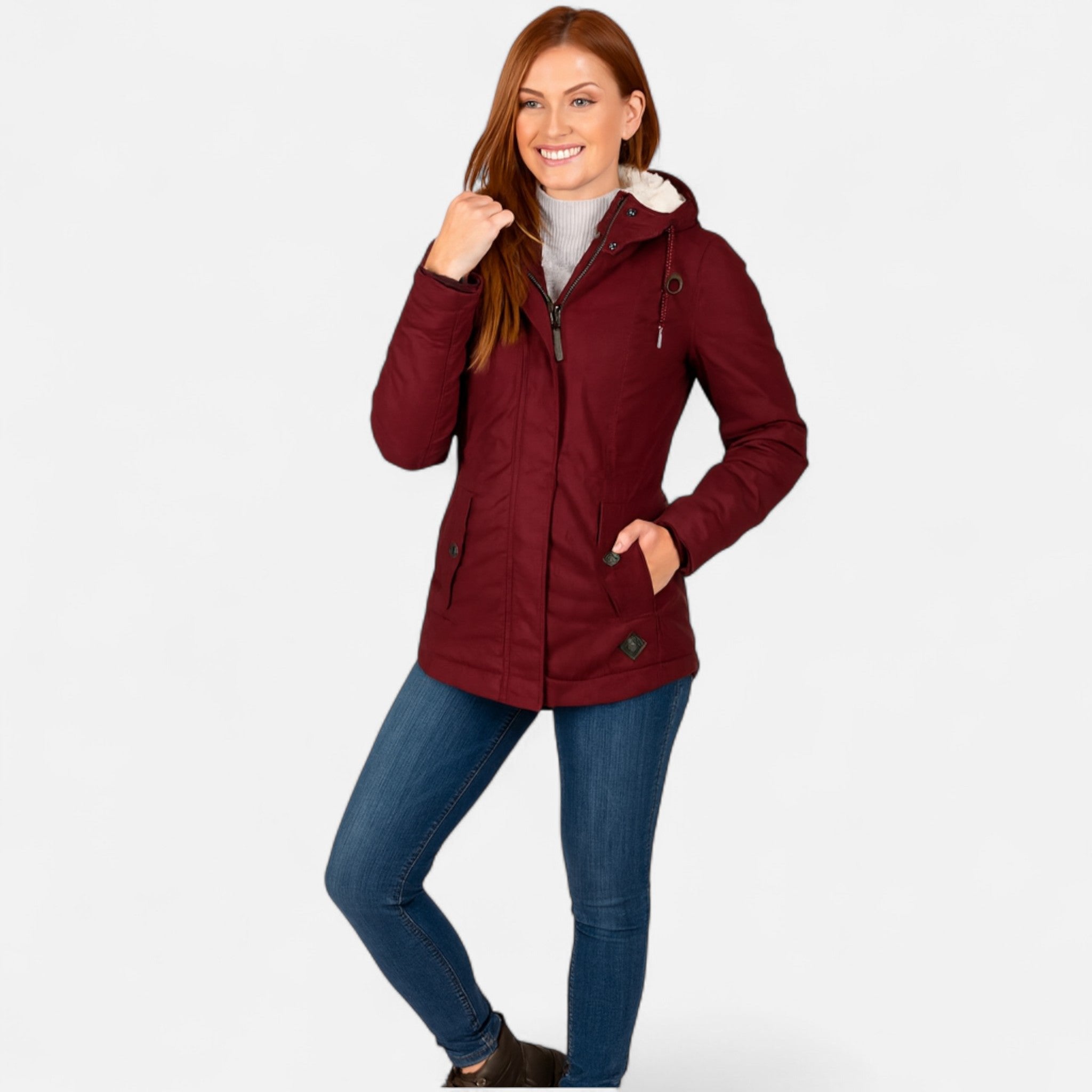 Maren - Warme gevoerde winterjas voor dames Detail