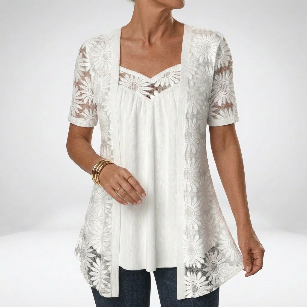 Maud - Elegante kanten blouse voor dames Front