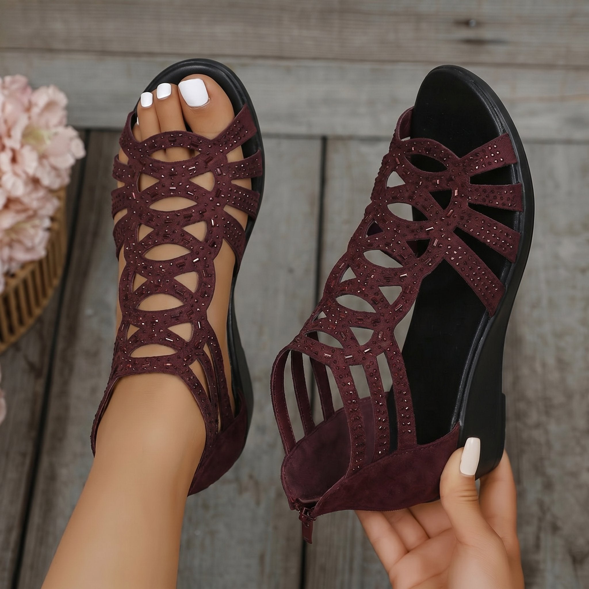 Merel - Elegante sandalen met wedgehak voor dames Side
