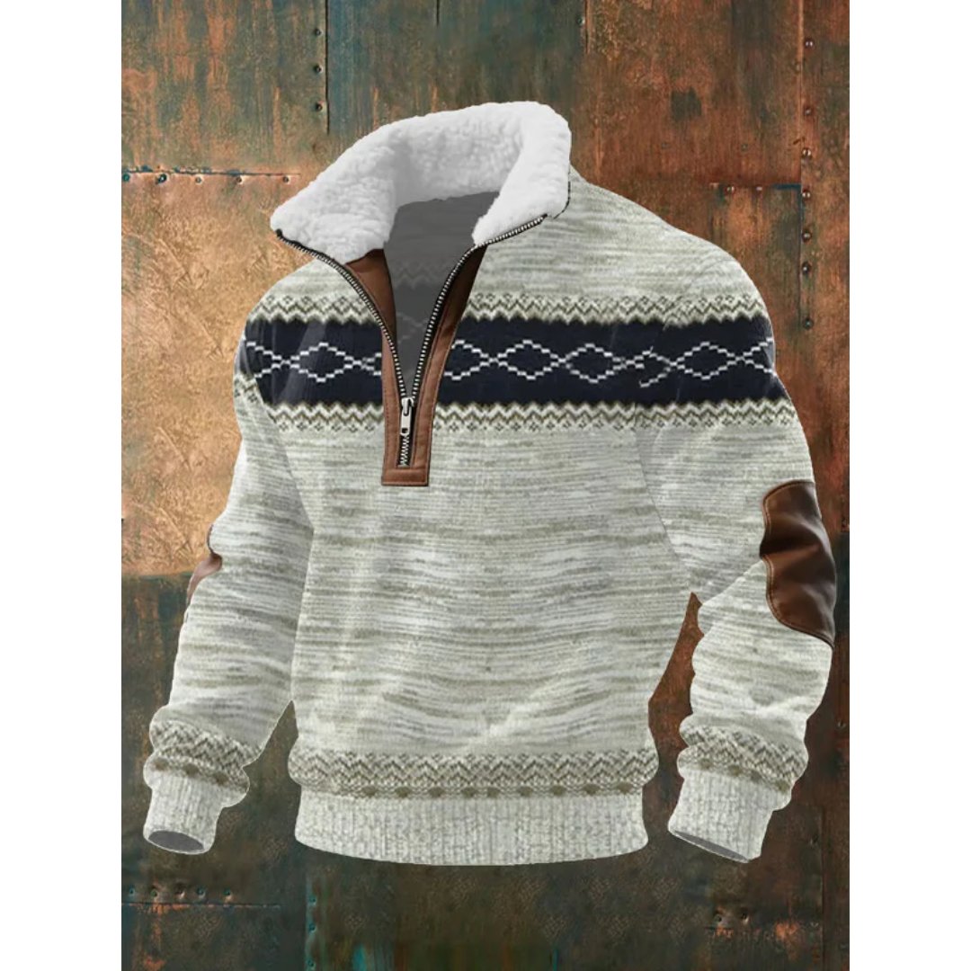Niels - Comfortabele half-zip trui met sherpa kraag voor heren Full
