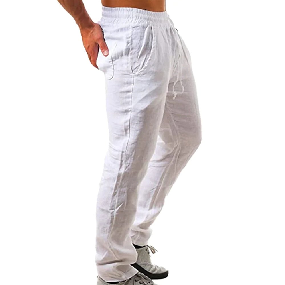 Rens - Luchtige linnen pantalon met elastische taille voor heren Full