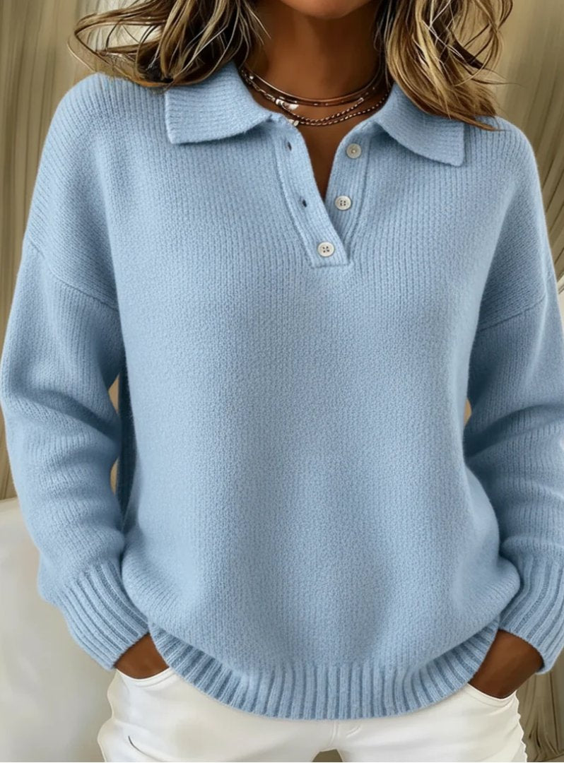 Renske - Elegante polotrui met knoopsluiting voor dames Hero