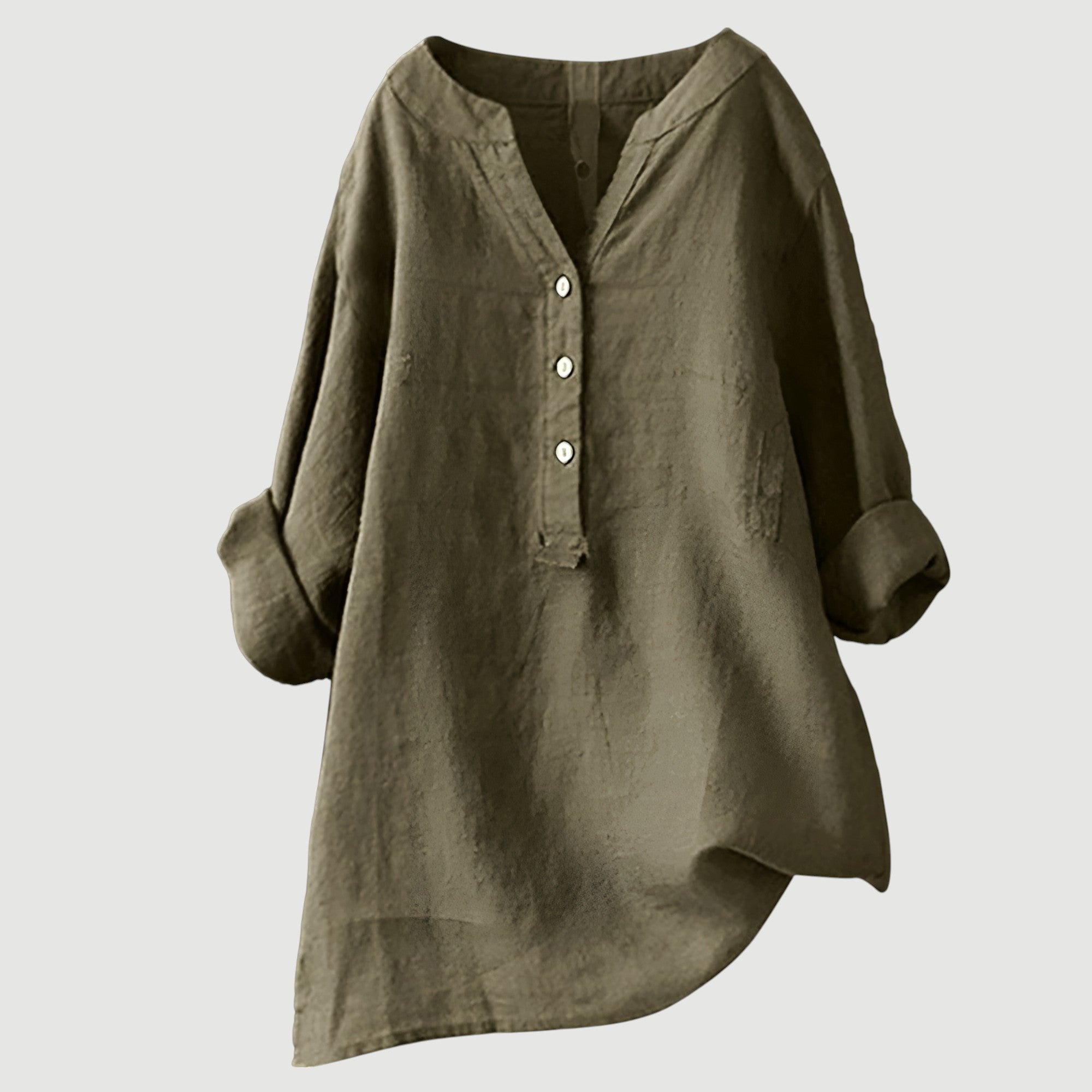 Roos - Klassiek overhemd met asymmetrische zoom voor dames Lifestyle