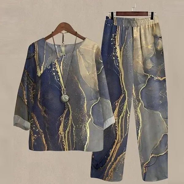 Roos - Stijlvolle zomerset met bloemenprint voor dames Full