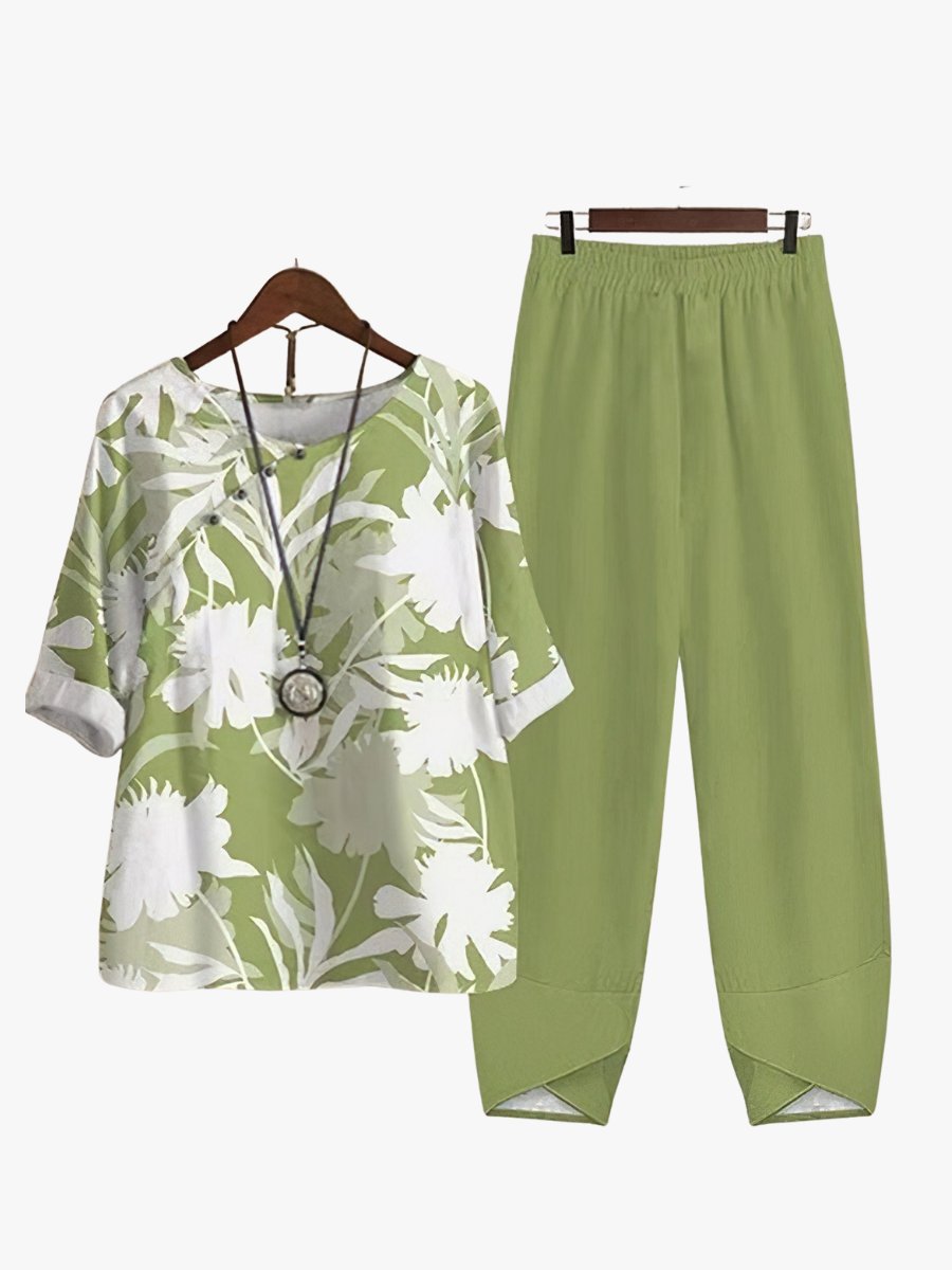 Roos - Stijlvolle zomerset met bloemenprint voor dames Hero