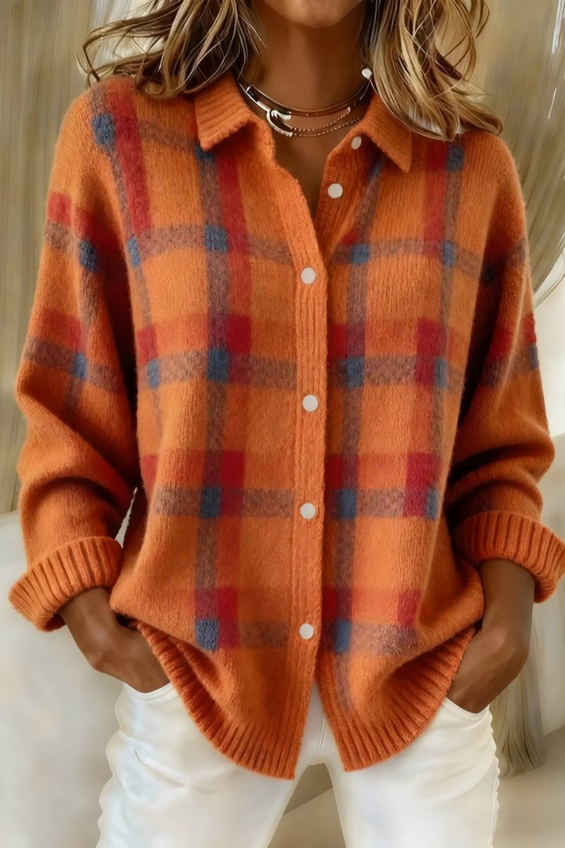 Silke - Klassieke geruite cardigan voor dames Hero