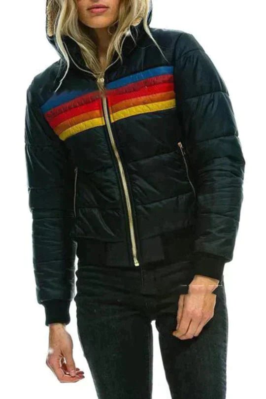 Silke - Warme pluche jas met capuchon voor dames Detail