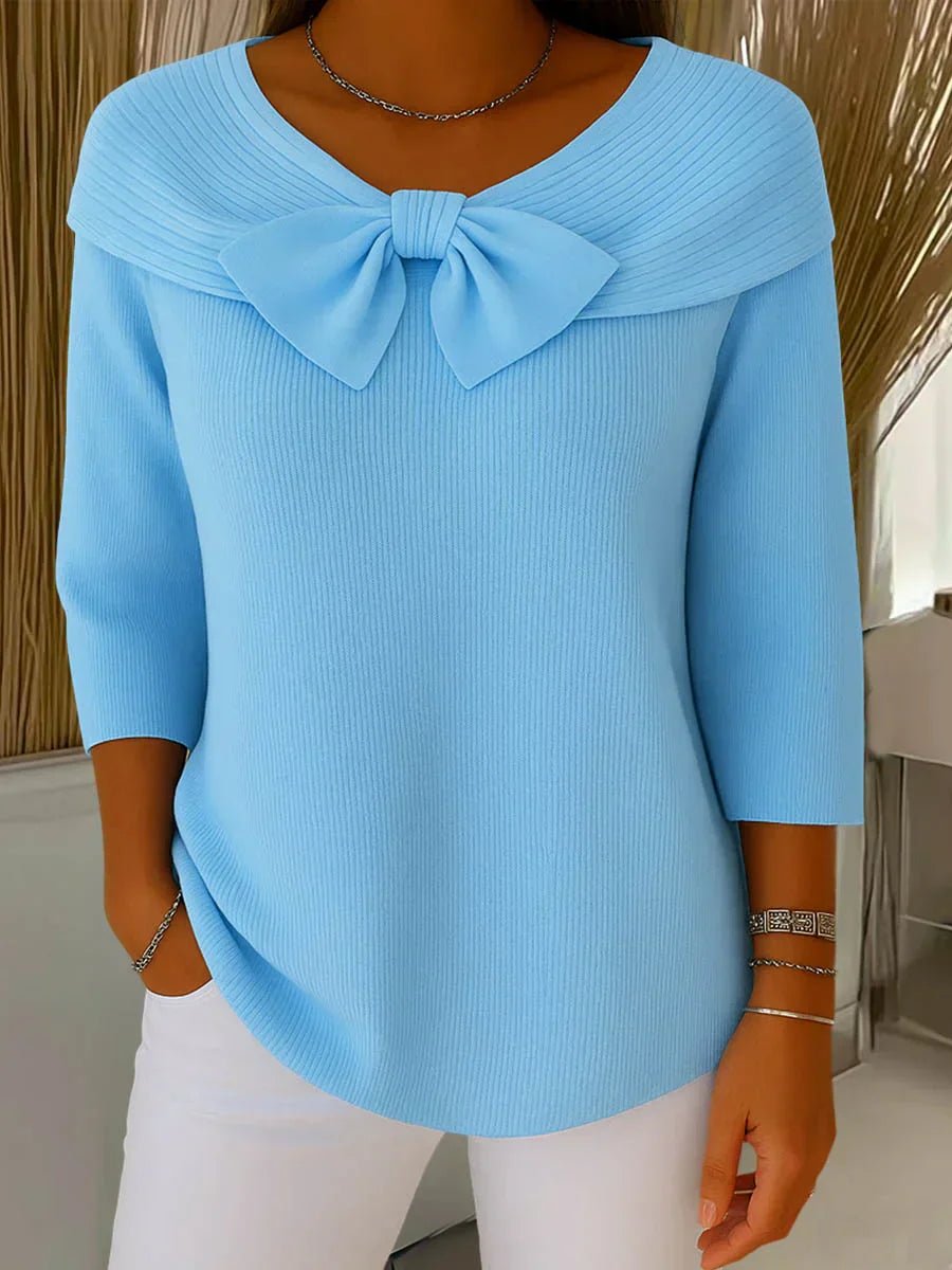 Tessa - Elegante gebreide top met strikdetail voor dames Hero