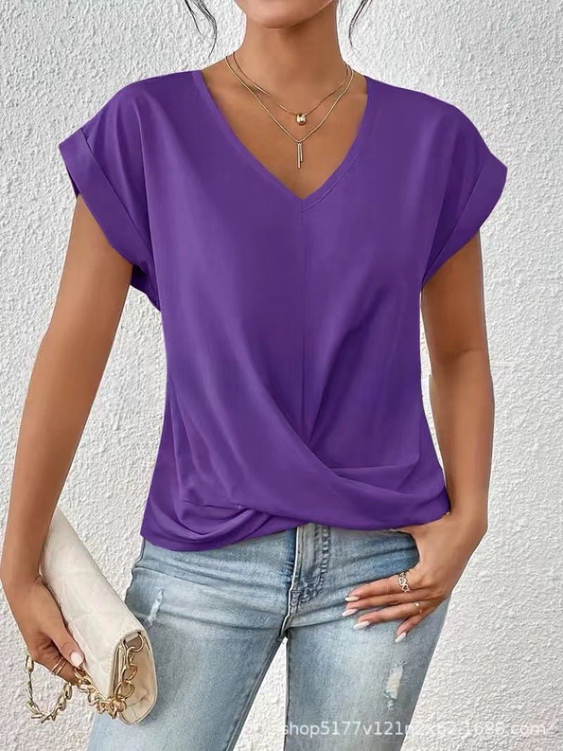 Tessa - Elegante t-shirt met v-hals en twist zoom voor dames View 12