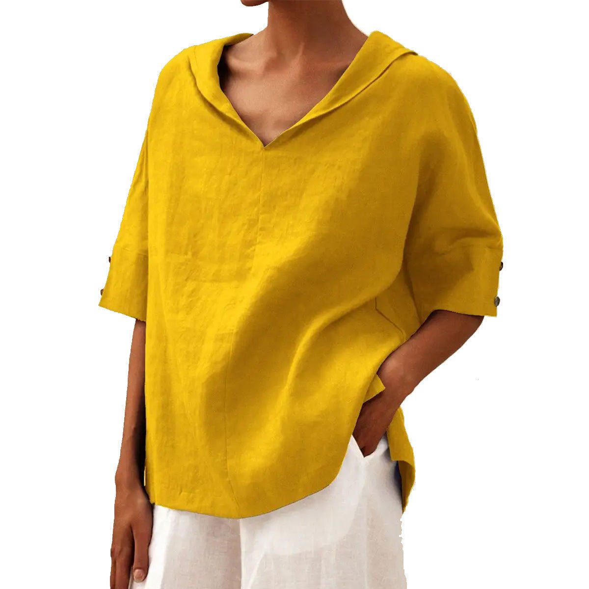 Vera - Luchtige linnen blouse met v-hals voor dames Lifestyle