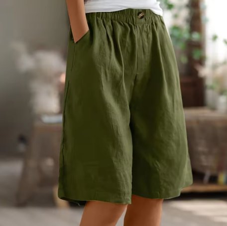 Vera - Wijde shorts met elastische taille voor dames Front