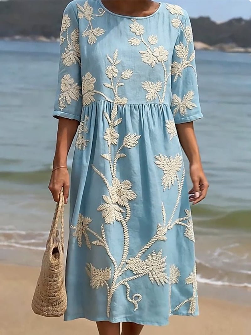 Wies - Broderie midi jurk voor dames Lifestyle