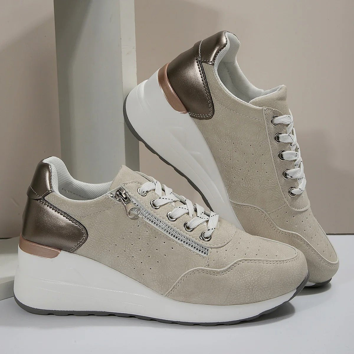 Wies - Orthopedische wandelschoenen met rits voor dames Close Up