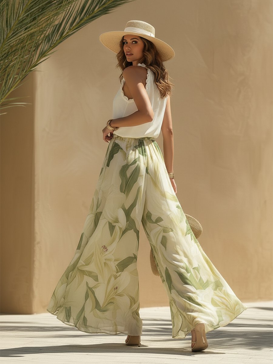 Wies - Vloeiende zomerset met bloemenprint voor dames Side